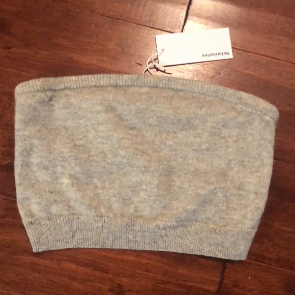 NWT Reformation Brio Cashmere Strapless tank and Cardigan set - Picture 6 of 7